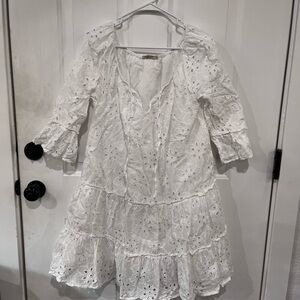 White Eyelet Mini Dress